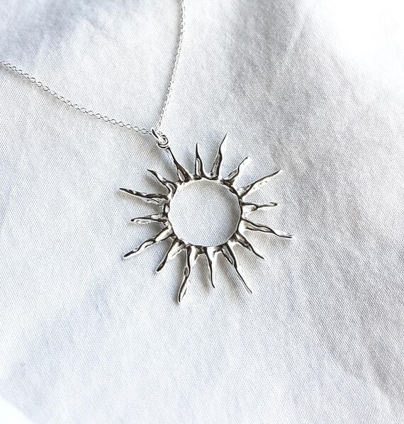 Necklace with sun,925 Sterling Silver,birthday gift,women's necklace,sun pendant,dainty necklace,gift for her,summer fashion
