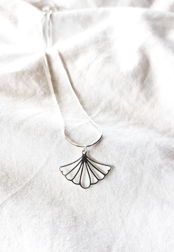 Ginkgo Necklace 925 Sterling Silver,Gingko Pendant,Birthday gift women,Ladies Necklace,Lucky Jewellery,Gift for Her,Stainless Steel Chain