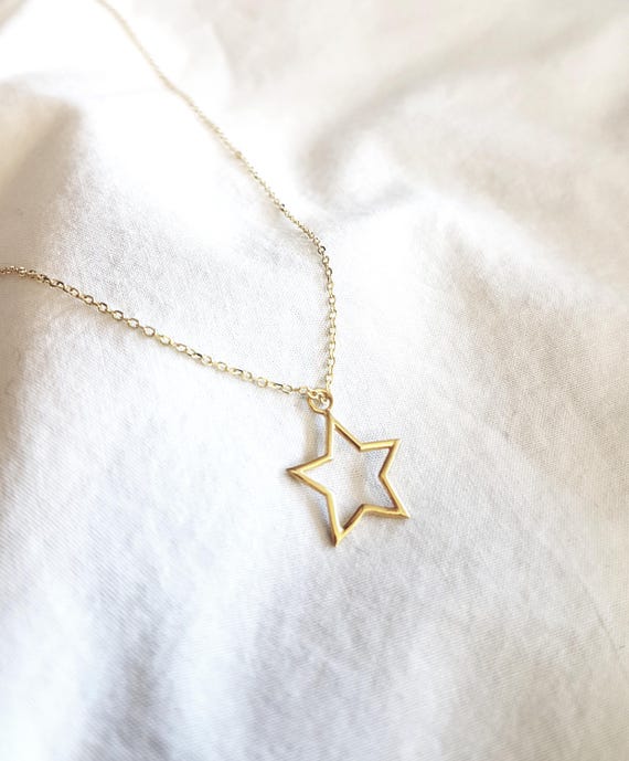 Gold-plated star necklace - minimalist gold star necklace gift for her - birthday present for her - delicate necklace