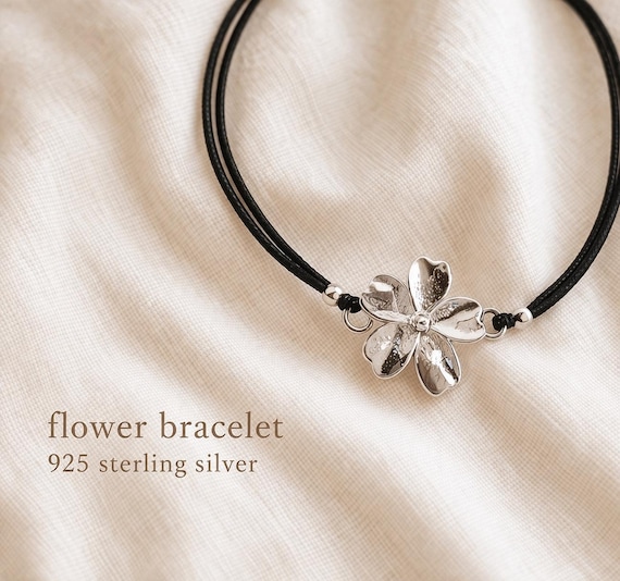 blüten armband 925 silber - flower bracelet sterling silver gift for her - geschenk für frauen