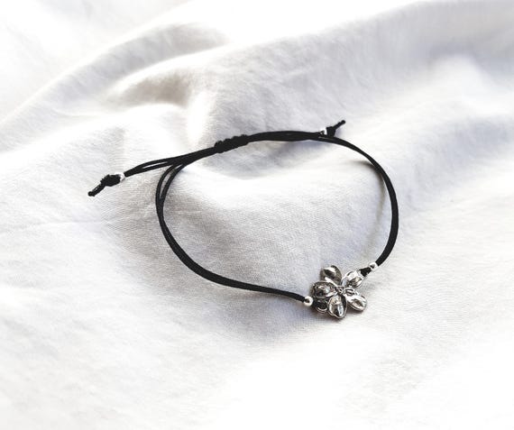 Flower bracelet 925 silver - gift for her - gift for women