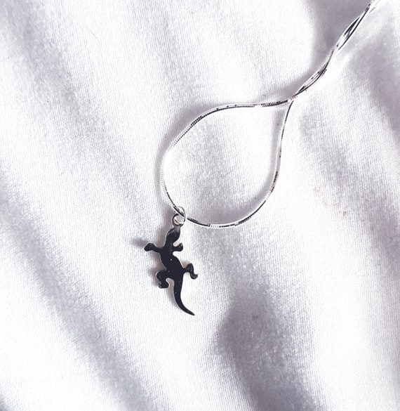 Gecko Necklace, 925 Sterling Silver, Necklace Ladies,Birthday Gift Women,Gecko Pendant, Stainless Steel Jewellery,Gift for Her,Charity Shop