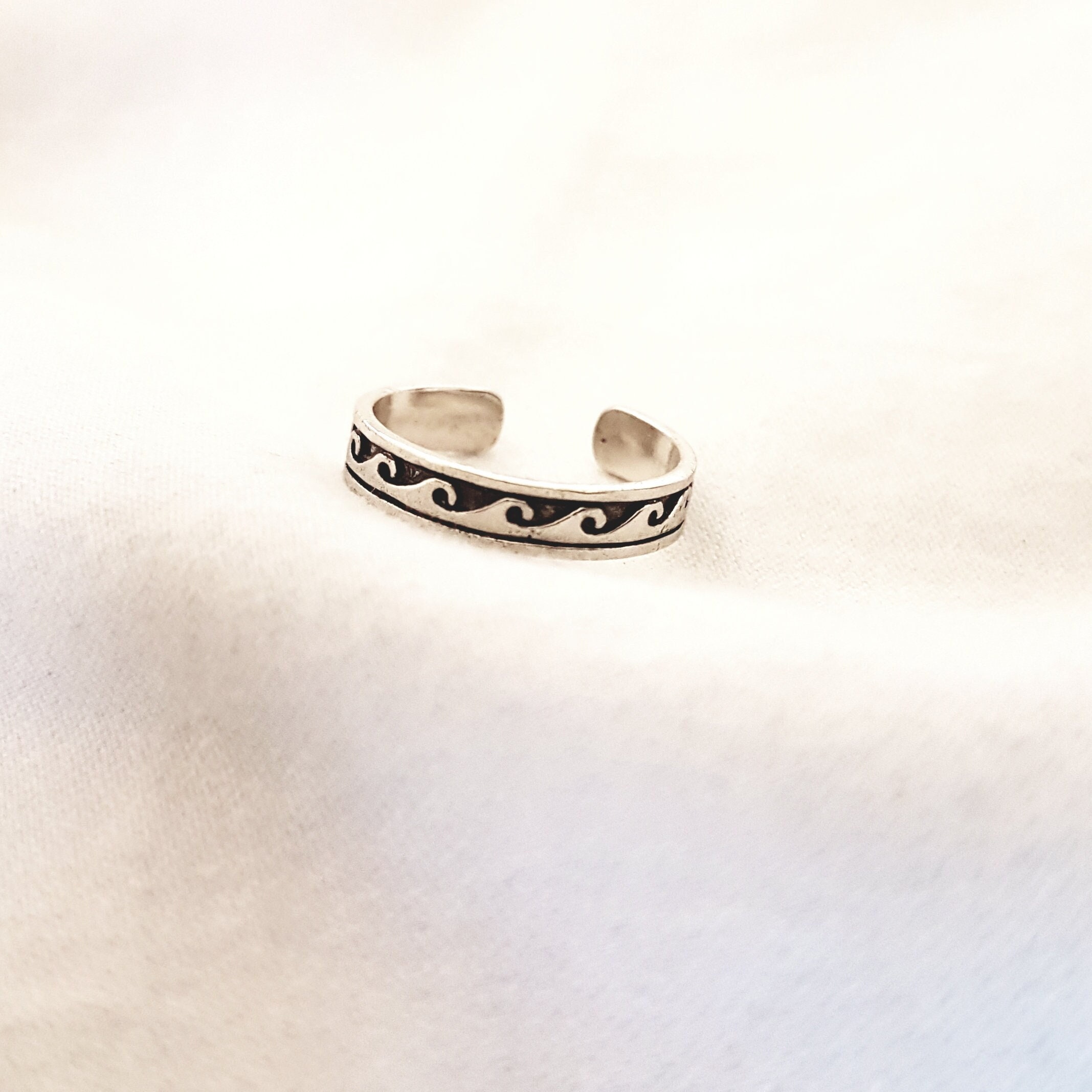 Wave Toe Ring, Sterling Silver Toe Rings, Midi Ring, Toe Rings for