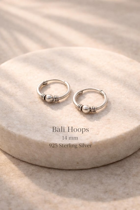 bali earrings 925 sterling silver - small silver bali hoops - gift for women