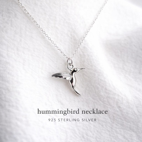 Hummingbird necklace 925 silver - gift for women - meaningful gift for her