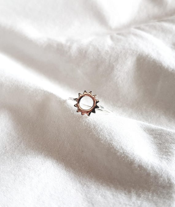 925 Sterling Silver Ring with Sun, Birthday Gift Woman, Ladies Ring, Dainty Ring, Summer Jewelry Woman, Gift for Her, Sea, Charity