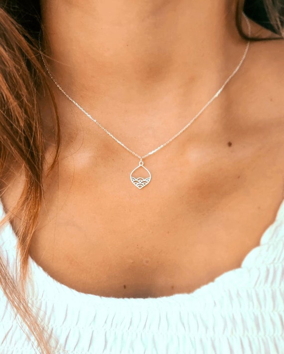 Necklace "Calm Seas",Birthday gift women,925 Sterling silver,Necklace Waves,Gift for her,Stainless Steel Jewellery