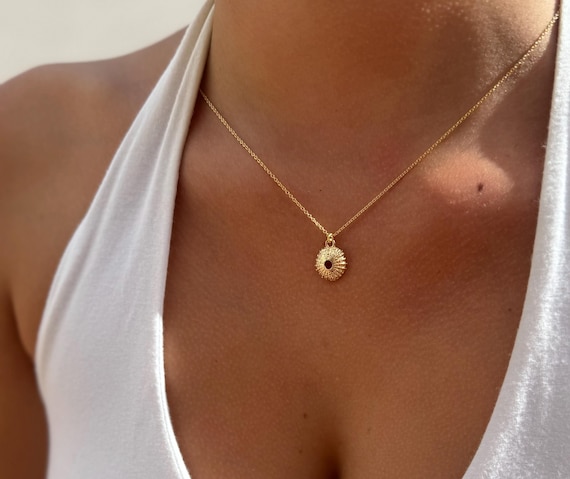 Sea urchin necklace,18k gold-plated,gift for her,oceanlover, sea urchin pendant,beach jewelry,birthday gift,adjustable necklace, charity