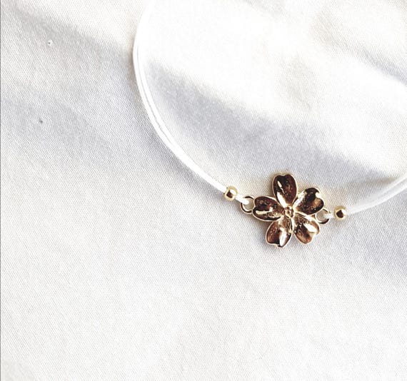 blüten armband vergoldet 925 silber - flower bracelet gold gift for her