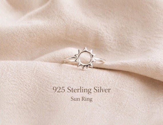 Sun ring in sterling silver - gift for women - minimalist jewelry gift for her
