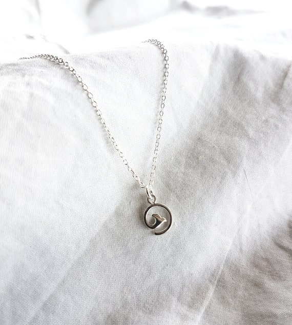 925 Sterling Silver Small Fin Necklace,Birthday Gift Woman,Women Necklace,Pendant Fin,Whale Jewellery,Whale Fin Silver Necklace,