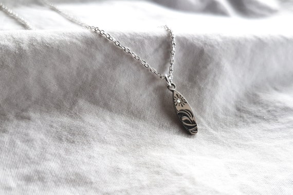 Surfboard Necklace in 925 Sterling Silver,Pendant Surfboard,Birthday gift women,Surf Jewellery,Gift Women,Stainless Steel Jewellery,Charity