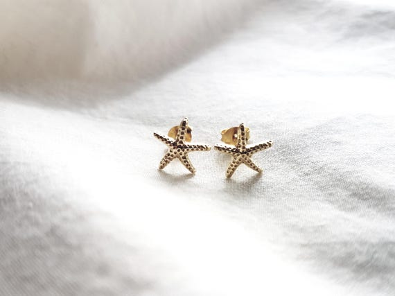 Gold-plated starfish earrings, fine earrings made of 925 sterling silver, minimalist jewelry, gift for her