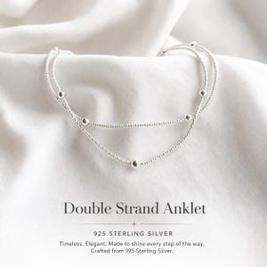 fusskettchen doppelreihig 925 silber - anklet sterling silver gift for her -  geschenk für frauen, minimalist jewelry