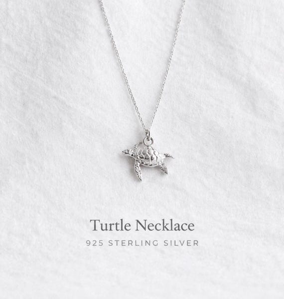 turtle necklace silver - turtle necklace 925 sterling silver gift