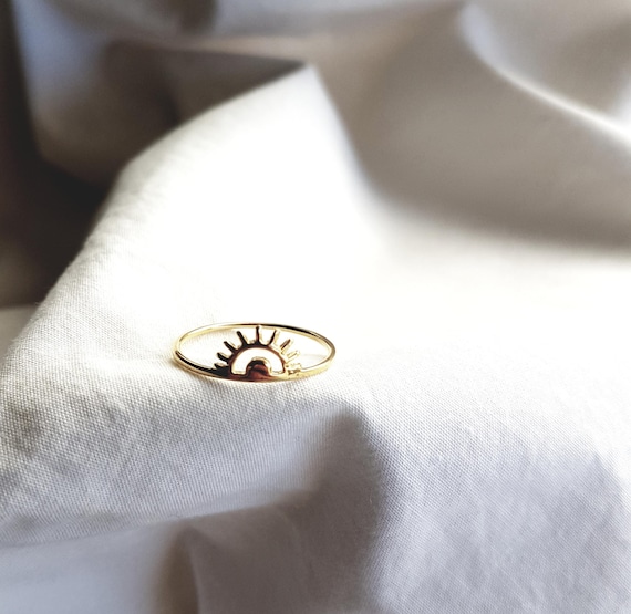 Gold-plated sun ring in 925 sterling silver - beach jewelry gift for her - gift for women