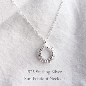 sonnen halskette 925 silber - sun necklace sterling silver gift for her - minimalistisches geschenk für frauen
