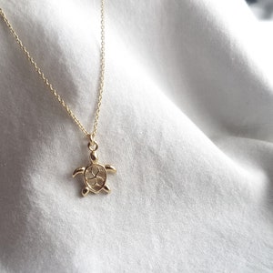 Schildpadketting, 14K verguld, duurzaam, verjaardagscadeau voor vrouwen, damesketting, sierlijke ketting, verjaardag, strandsieraden