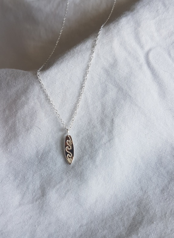 Surfboard Necklace in 925 Sterling Silver,Birthday gift woman,Pendant Surfboard,Surf Jewellery,Gift Women,Dainty Necklace,Beach,Charity