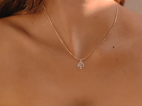 tree of life necklace 925 sterling silver - birthday gift for women - lucky charm - gift for her