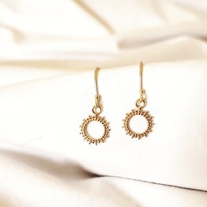 sonnen ohrringe gold 925 silber - sterling silver sun earrings - geschenk für sie