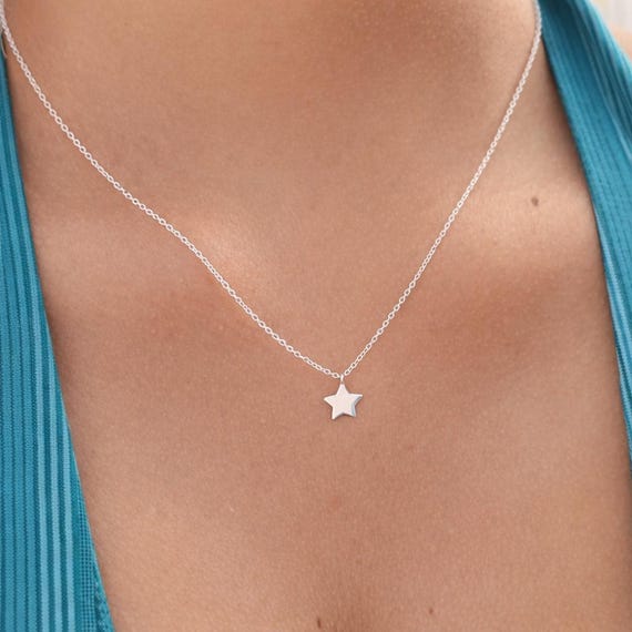 Star necklace 925 silver - sterling silver star necklace gift - gift for women