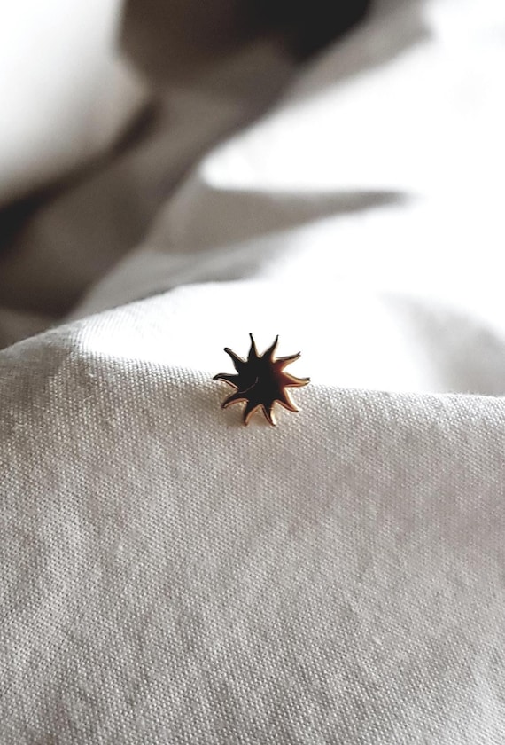 Stud earrings with sun, 18k gold-plated stud earrings, women's earrings, small stud earrings, gift for her