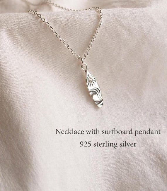 ocean necklace 925 sterling silver - meaningful gift for her - surf inspired jewelry