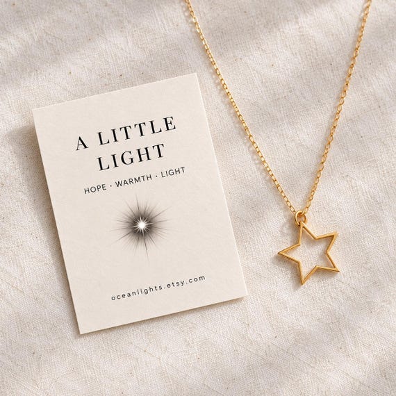 gold star necklace - 925 sterling silver - dainty gold necklace - symbolic jewelry gift