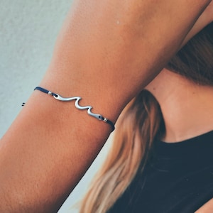 Bracelet Wave,Birthday gift women, Surf Bracelet, Bracelet for women, Gift for her,Adjustable bracelet, Silver jewellery,Charity Shop
