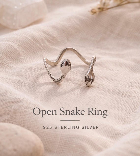 snake ring sterling silver 925 - open ring gift