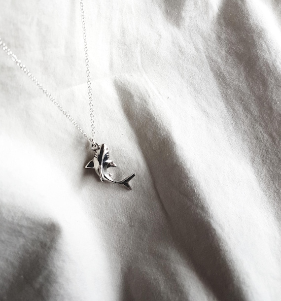 Shark necklace sterling silver - Shark necklace made of 925 silver, ocean inspired jewelry