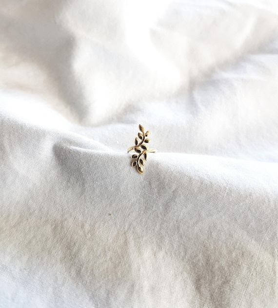 Ear clip with small branch, 14K gold plating, birthday woman, 925 sterling silver, ear cuff, gold jewelry, olive branch, gift for her