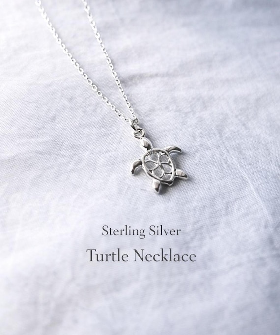 turtle necklace 925 sterling silver - meaningful jewelry gift for her - ocean inspired