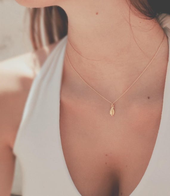Penguin necklace, gold 925 silver - gift for women - penguin necklace gold - dainty jewelry gift for her