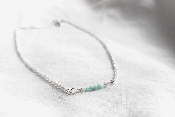 Anklet with pearls 925 Sterling Silver,Beach jewelry, women's silver jewelry, gift for women, dainty anklet, sustainable