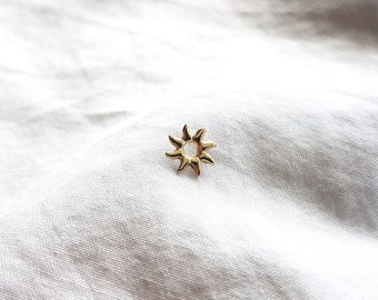 Stud Earrings Sun,24k Golden Plain Earrings,Birthday gift women,Ladies Stud Earrings,Tiny Stud Earrings,Gift for Her,Birthday Gift,