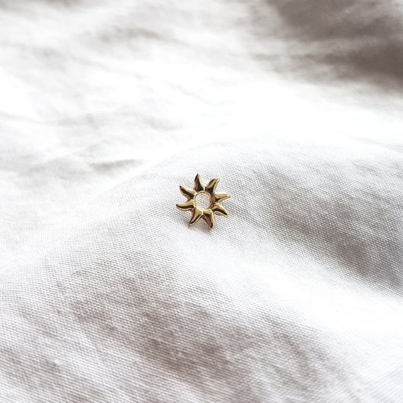 Stud Earrings Sun,24k Golden Plain Earrings,Birthday gift women,Ladies Stud Earrings,Tiny Stud Earrings,Gift for Her,Birthday Gift,