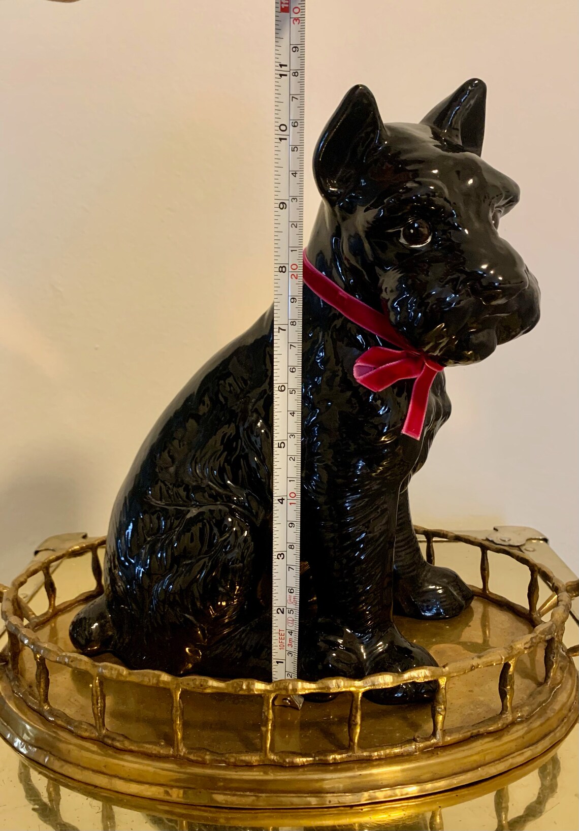 Large Vintage Ceramic Scottie Dog Statue Dog Statue Scottish Etsy