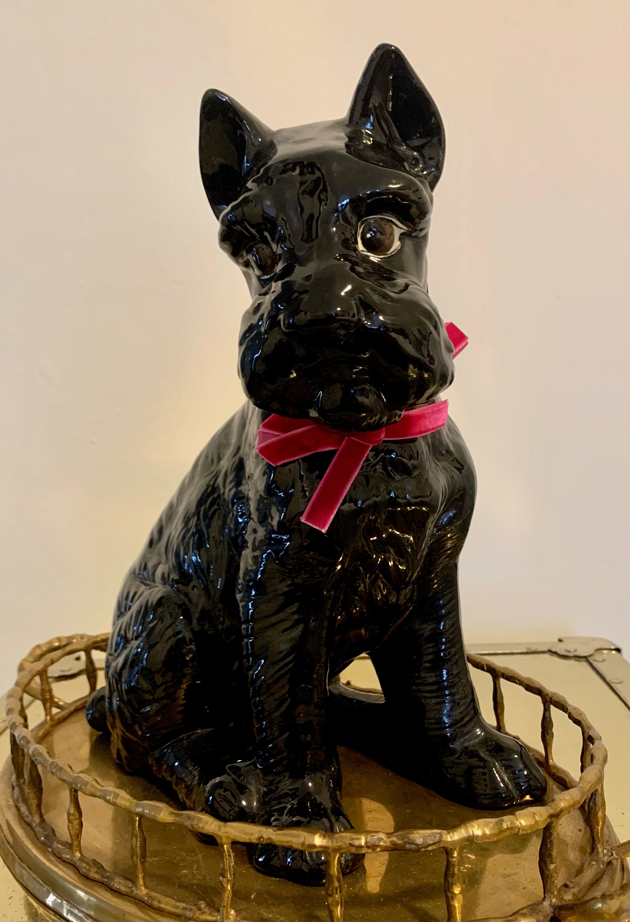Large Vintage Ceramic Scottie Dog Statue Dog Statue Scottish Etsy