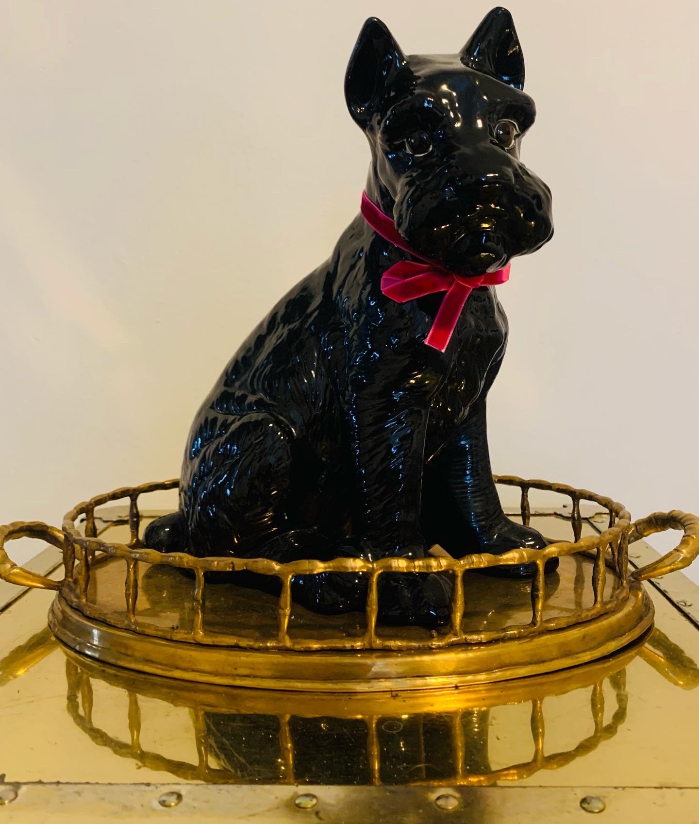 Large Vintage Ceramic Scottie Dog Statue Dog Statue Scottish Etsy