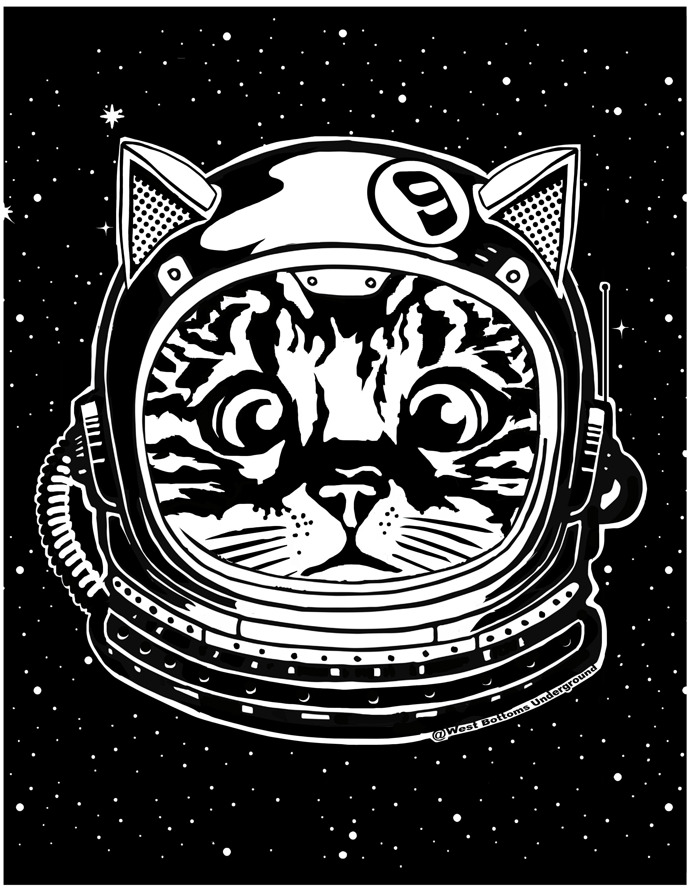 Space Kitty Pop Art, Astronaut Kitty Art Print, Astrocat Print, Outer