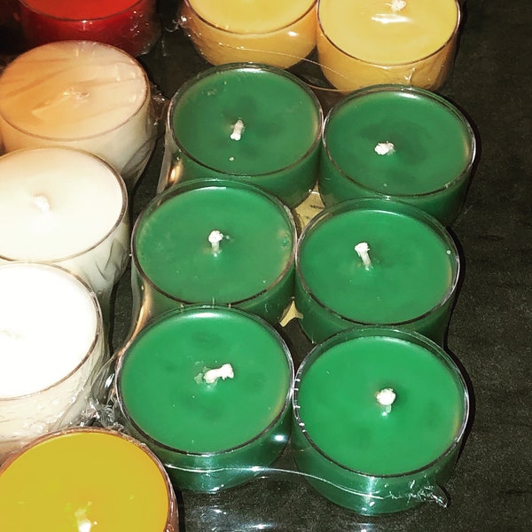 Super scented 6pack of super Scented  Tea Lights made of my all natural custom wax blend ofsoy, coconut,&beeswax.For a longburning candle