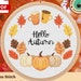 Hello Autumn Cross Stitch Pattern - Fall Leaves & Pumpkins Easy Counted ...