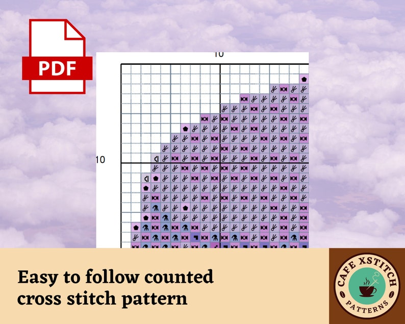Purple Macaron Cross Stitch Pattern - Digital Download - Cute Kitchen ...