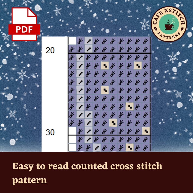 Snow Globe Cross Stitch Pattern - Digital Download PDF - Christmas ...