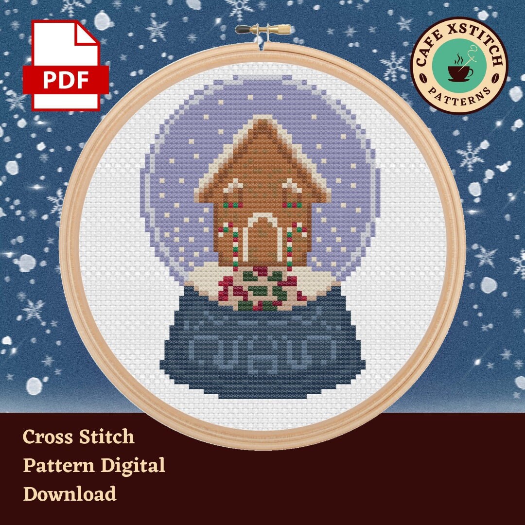 Snow Globe Cross Stitch Pattern - Digital Download PDF - Christmas ...
