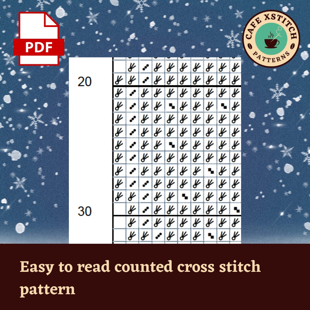 Snow Globe Cross Stitch Pattern - Digital Download PDF - Christmas ...