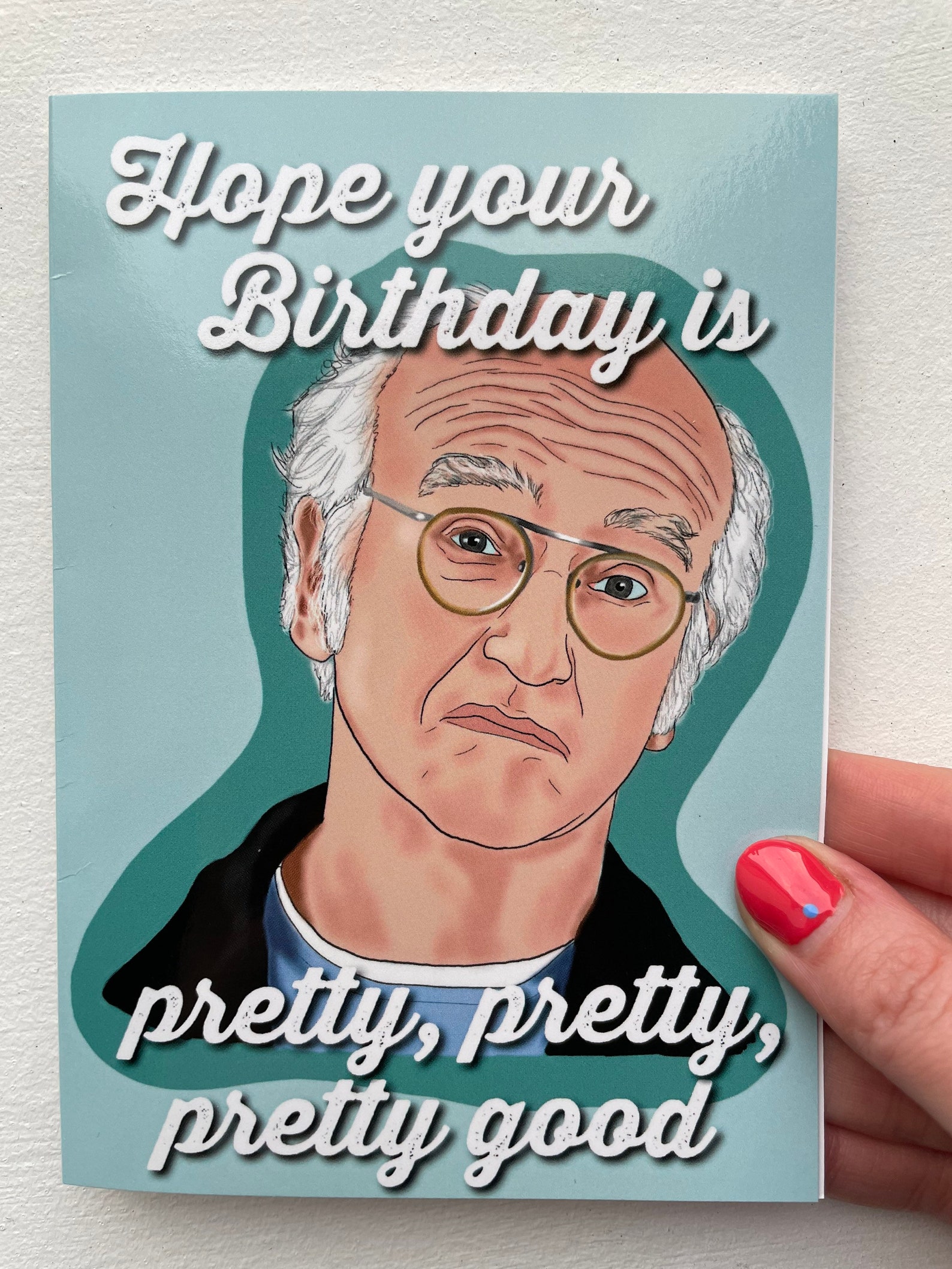 Larry David Birthday Card Curb Your Enthusiasm Pretty Etsy Uk