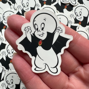Casper the friendly ghost Halloween vampire cute sticker | 90s vinyl matte spooky cartoon